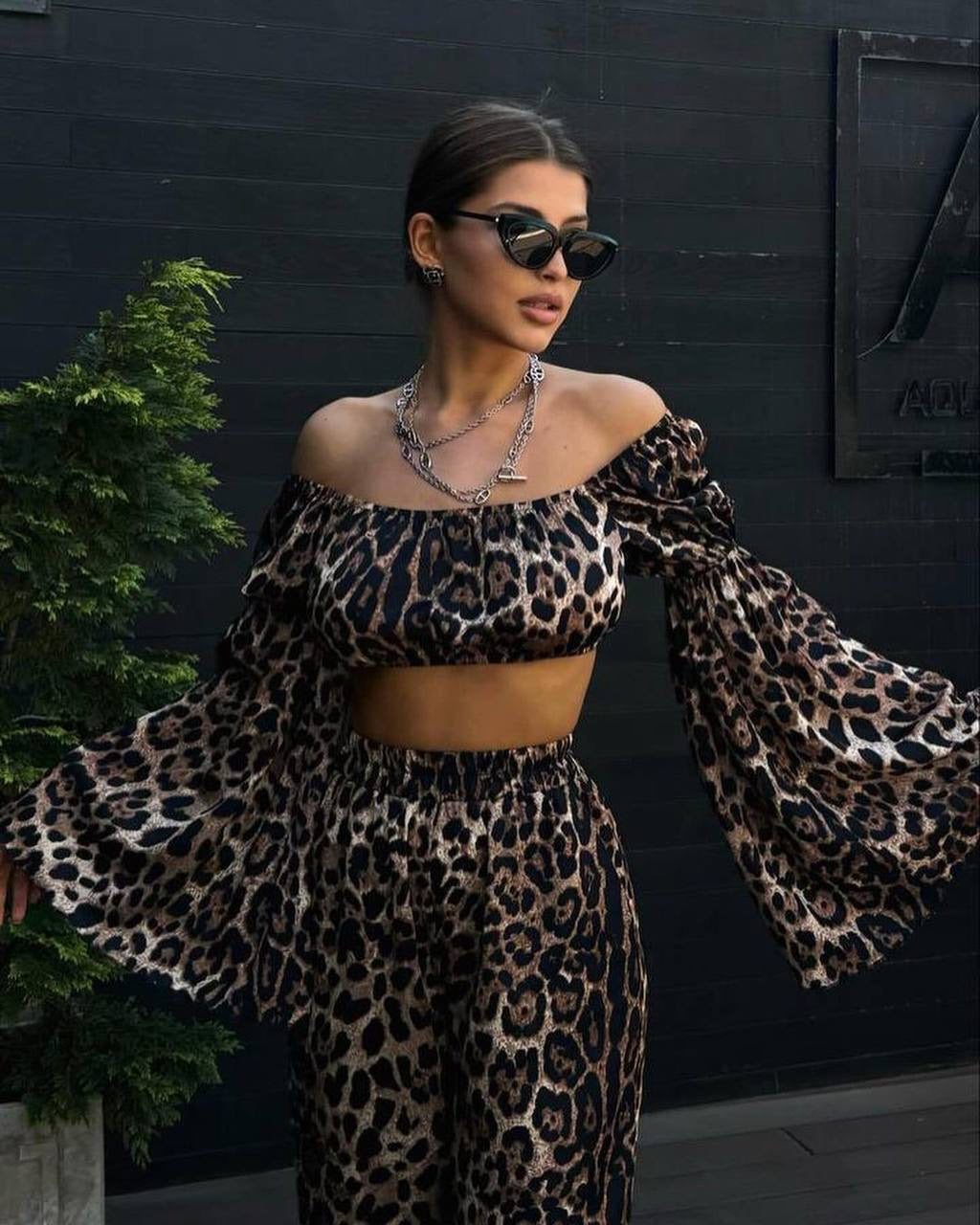 Leopard print suit