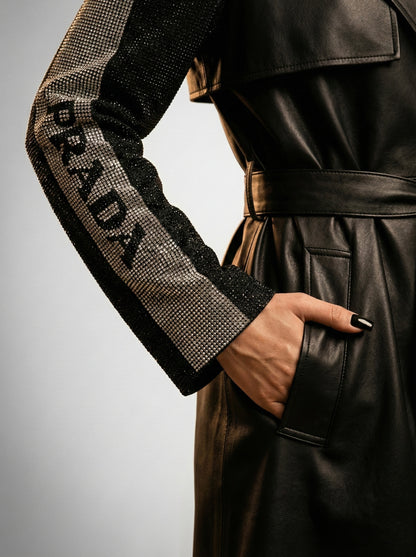 Eco-leather trench coat