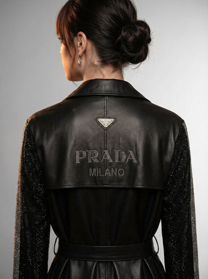 Eco-leather trench coat