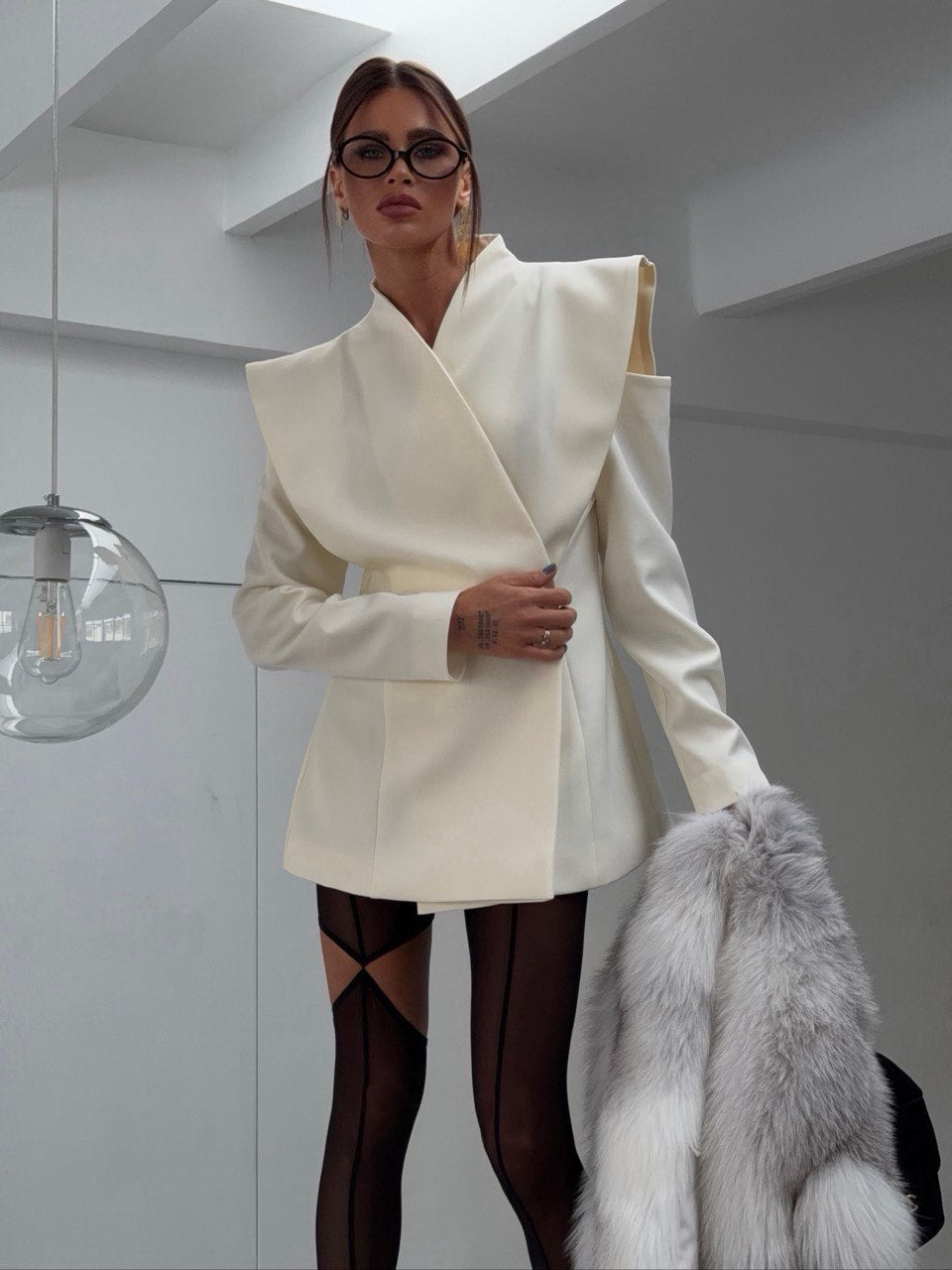 White blazer dress