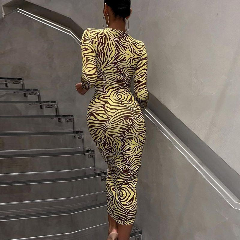 Animal print midi dress