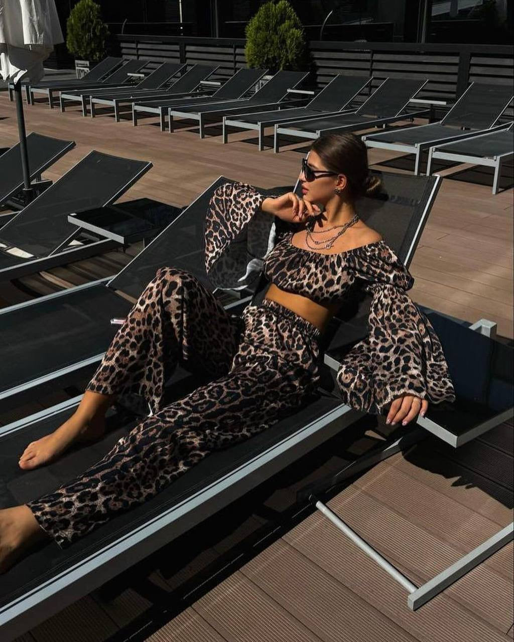 Leopard print suit