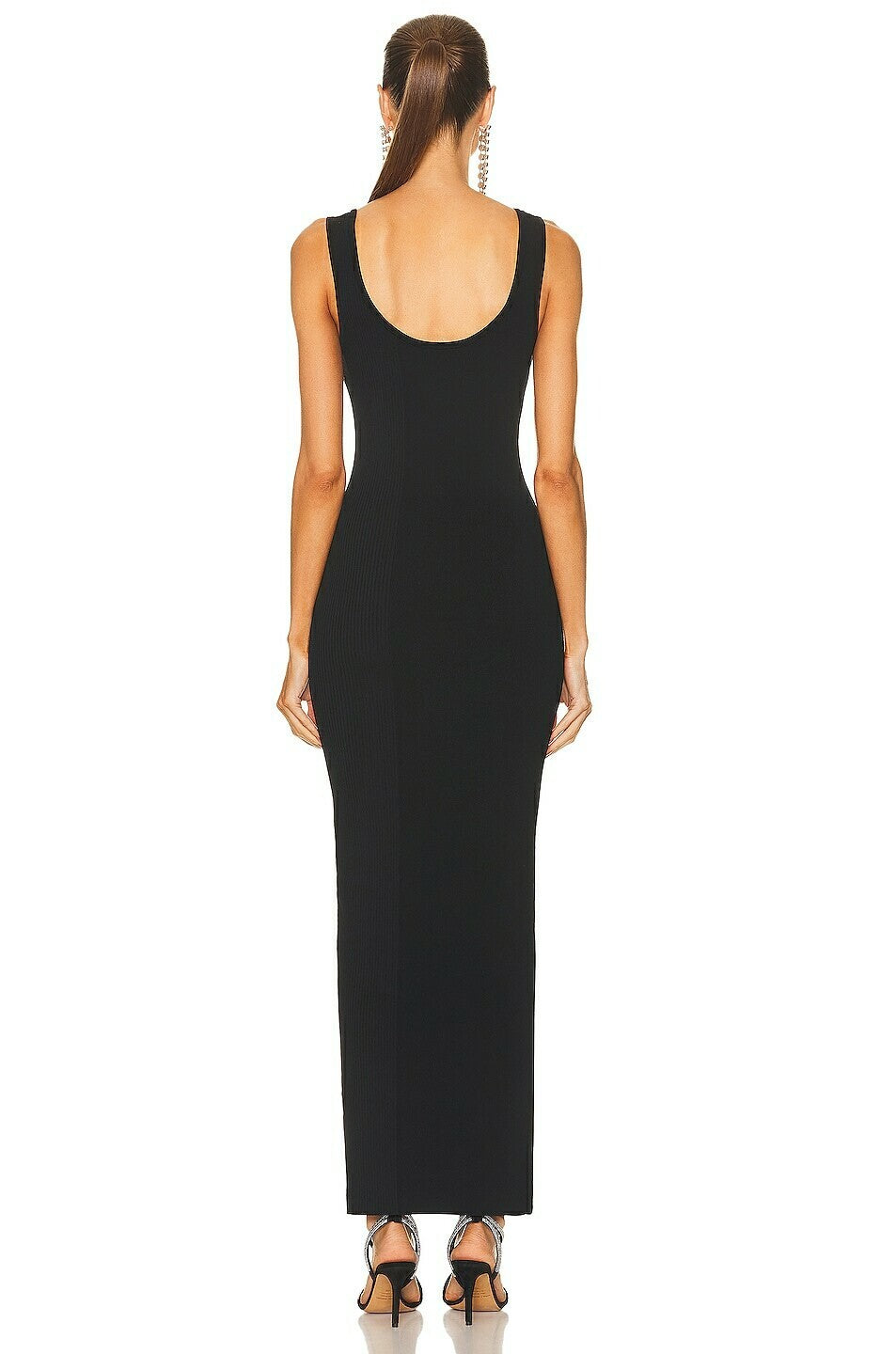 Black maxi dress with rhinestone details